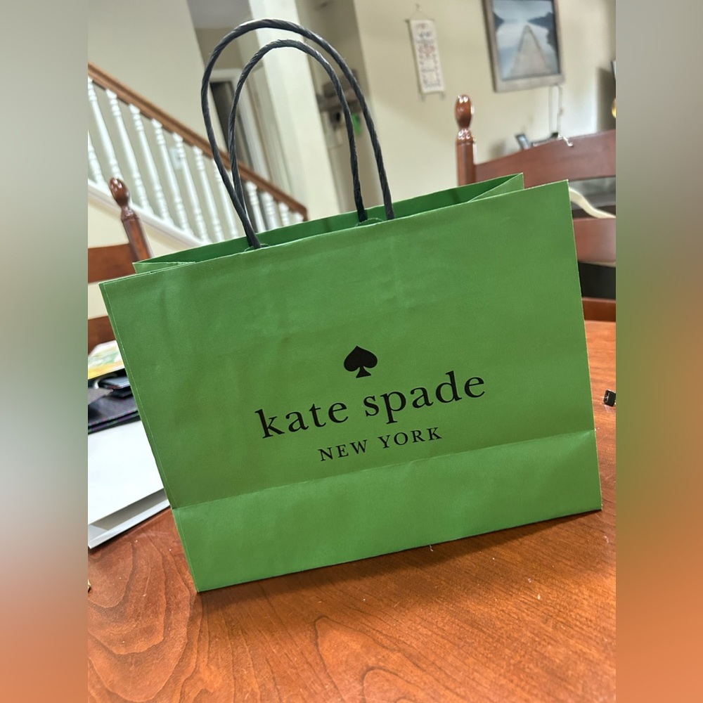 Kate Spade Green Gift Shopping Bag Medium Size